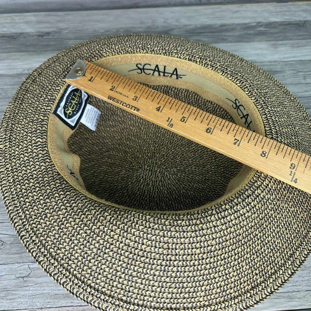 Scala Riviera Sunhat Womens Face Saver Braid Round Crown Brim